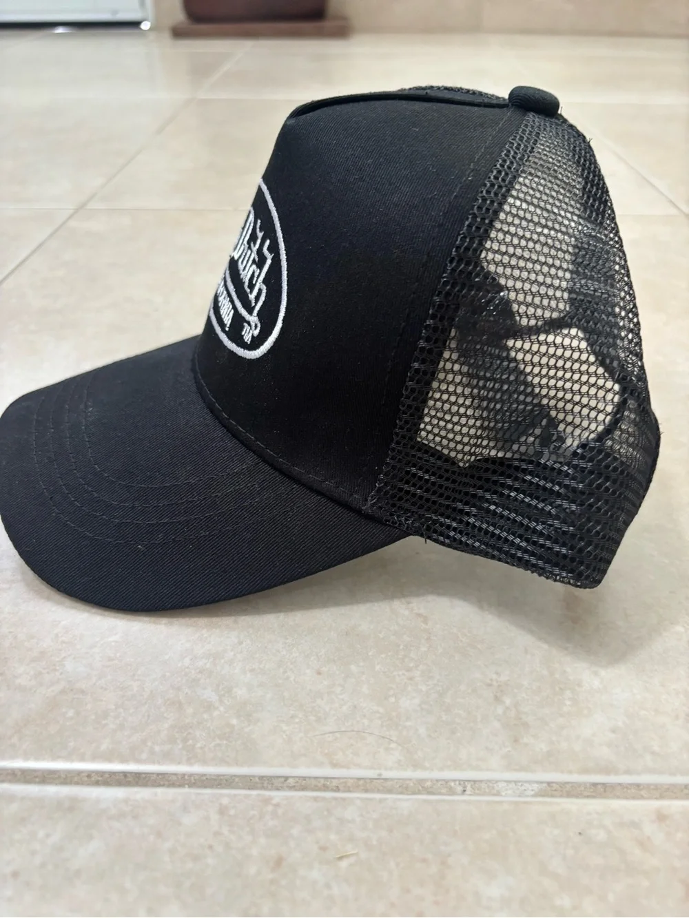Von Dutch style Black Trucker Cap with White Logo